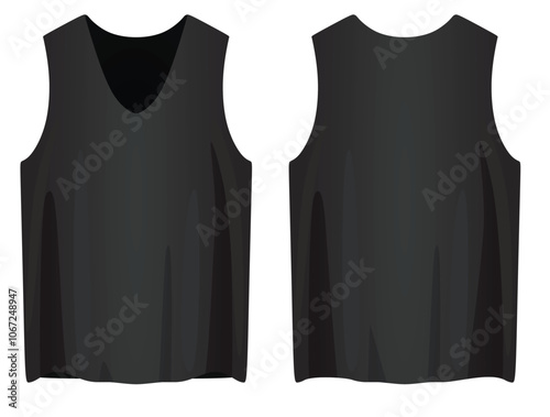 Male sleeveless t shirt. vector