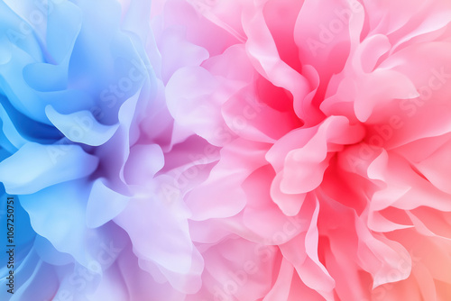 Soft pastel flowers blend seamlessly in pink and blue hues for a tranquil spring feel