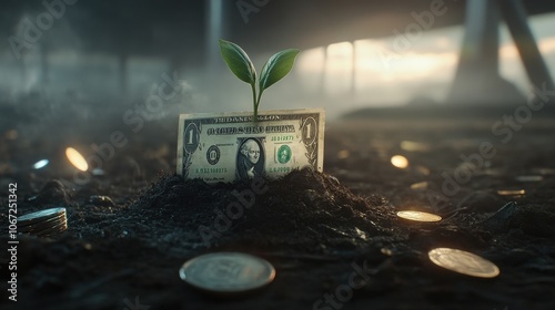 Obraz na płótnie Nurturing growth how money and nature intertwine to foster prosperity and sustainability w salonie