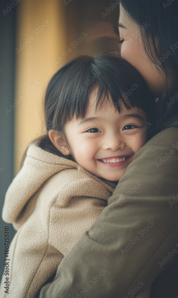 Obraz premium Child hugging a parent