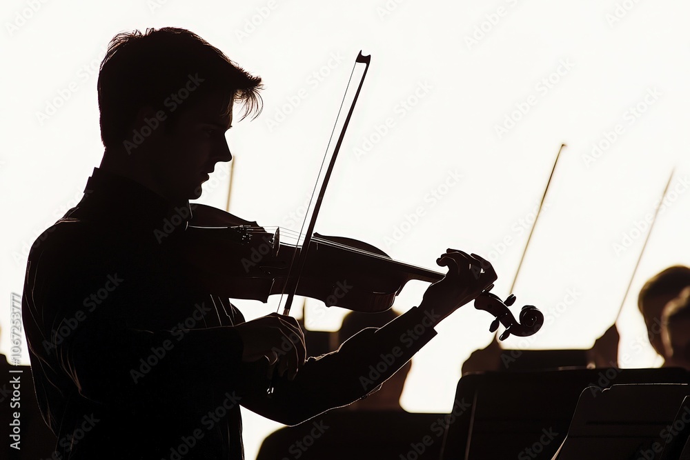 Fototapeta premium The conductor's expressive emotion as they connect deeply with the music.