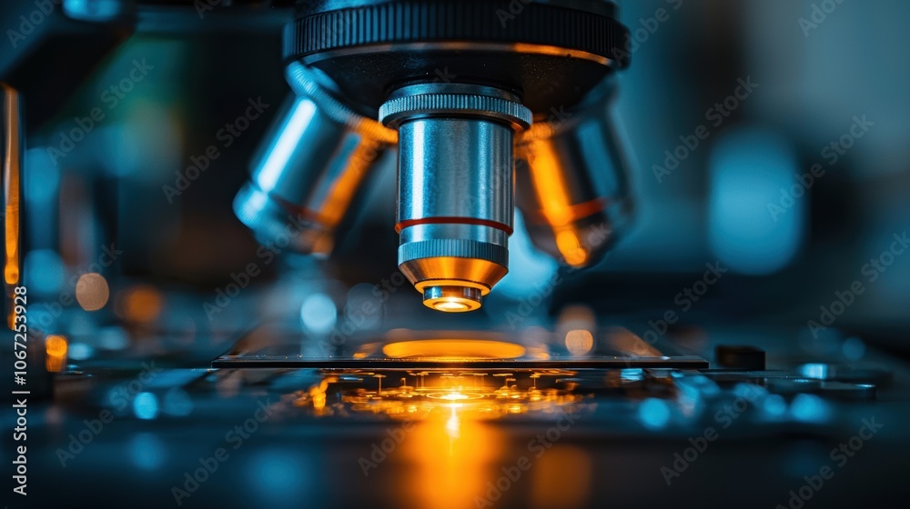 Microscope Lens Closeup - Exploring the Microscopic World Microscope Lens Closeup - Exploring the Microscopic World
