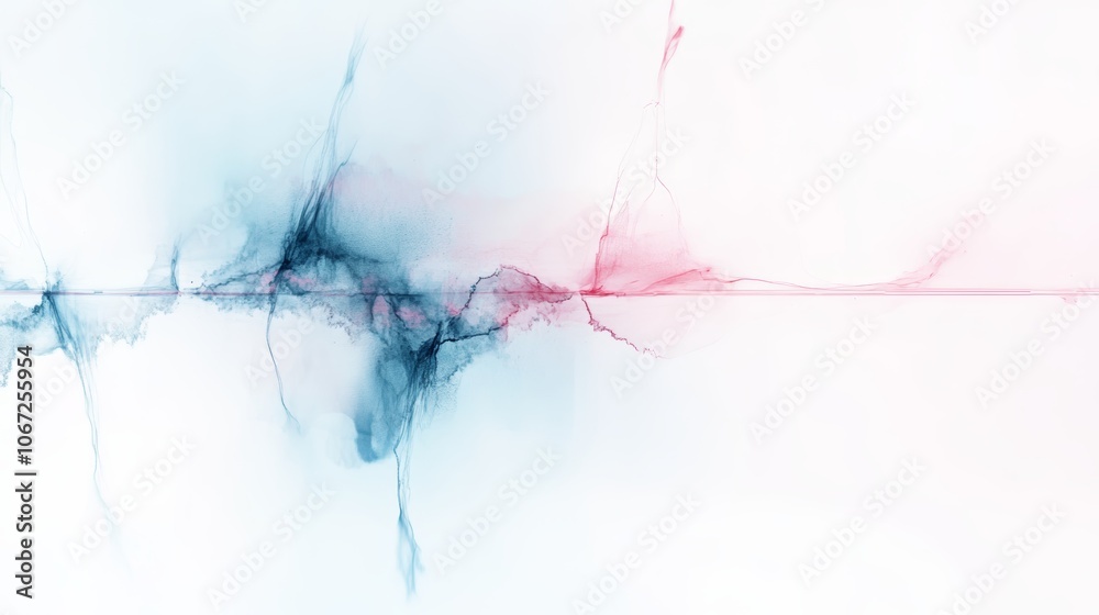 Obraz premium Dynamic interplay of blue and pink, a vivid abstract painting bursting with color texture
