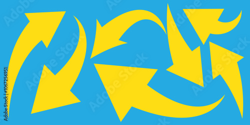 Black arrows icon vector set. Bold arrow symbol curved flat design isolated. eps 10.