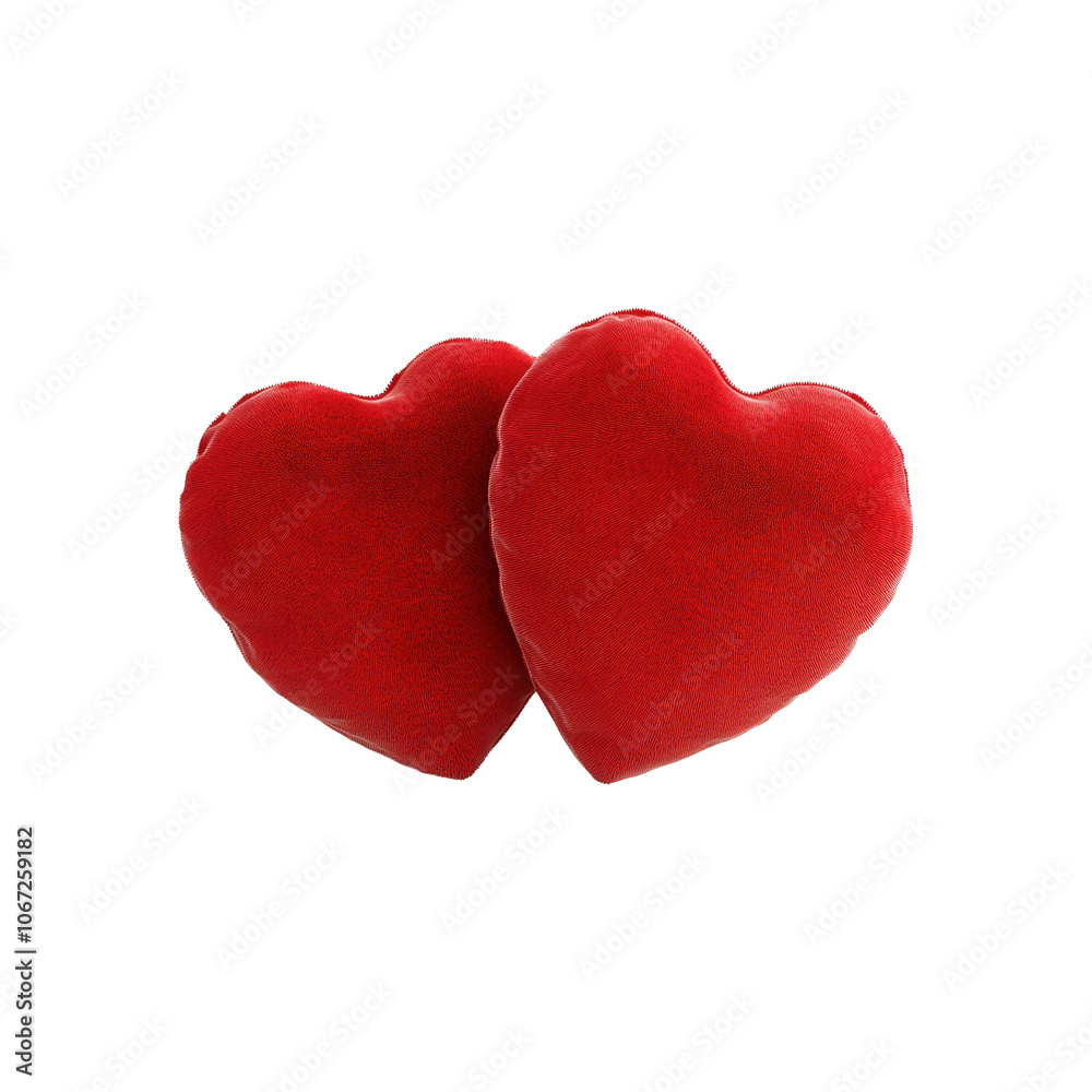 Fototapeta premium Two Red Hearts Touching
