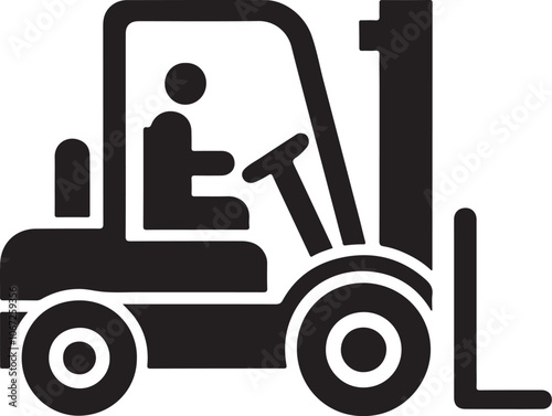 forklift truck driver silhouette