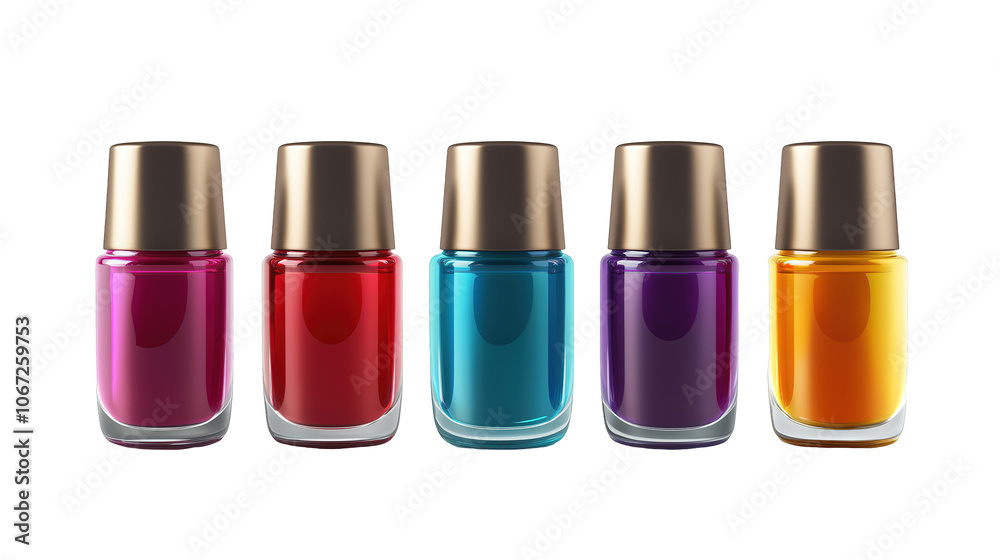 Nail polish bottles isolated on a transparent background Nail polish bottles isolated on a transparent background