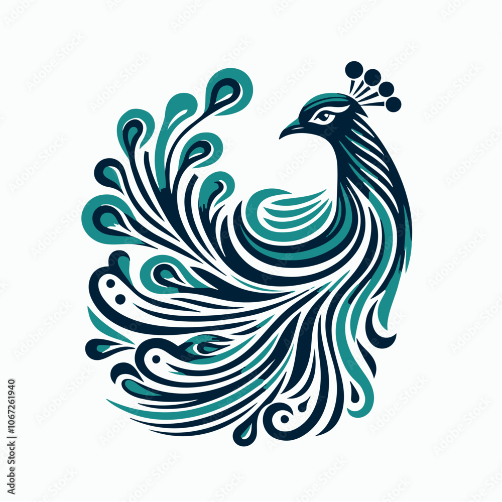 peacock logo illustration