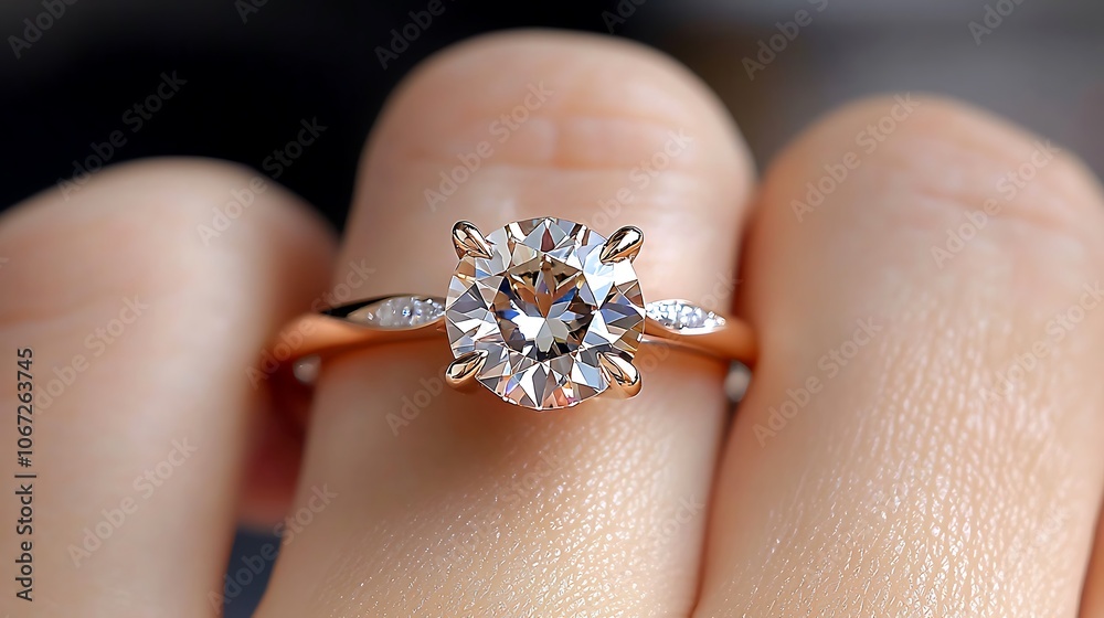 Obraz premium The flawless design of the ring accentuates the beauty of the stone, giving off an aura of elegance and glamour.