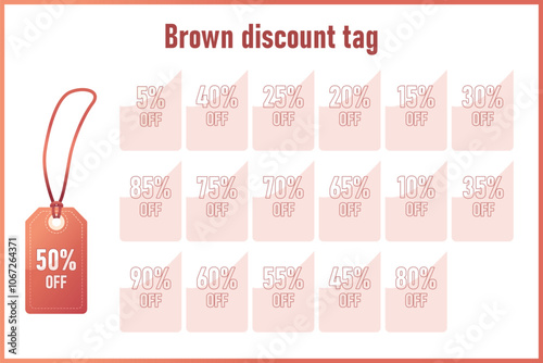 A Chic and Stylish Brown Discount Tag Designed Specifically for Effective Promotions