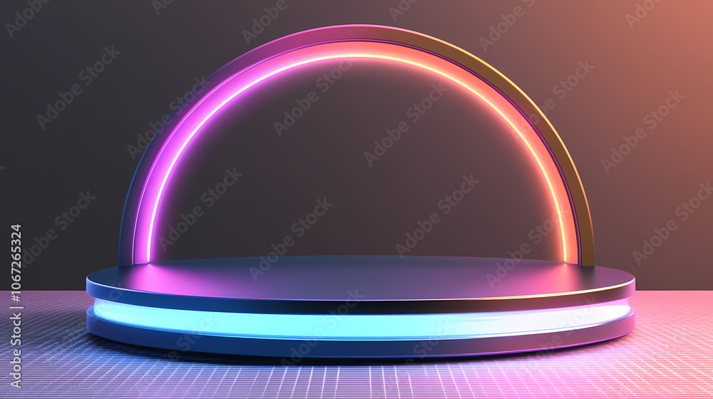 Futuristic display podium cut out isolated on transparent background ,generative ai. Futuristic. Illustration Futuristic display podium cut out isolated on transparent background ,generative ai. Futuristic. Illustration