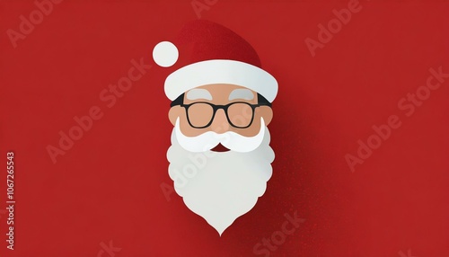 santa claus illustration on red photo