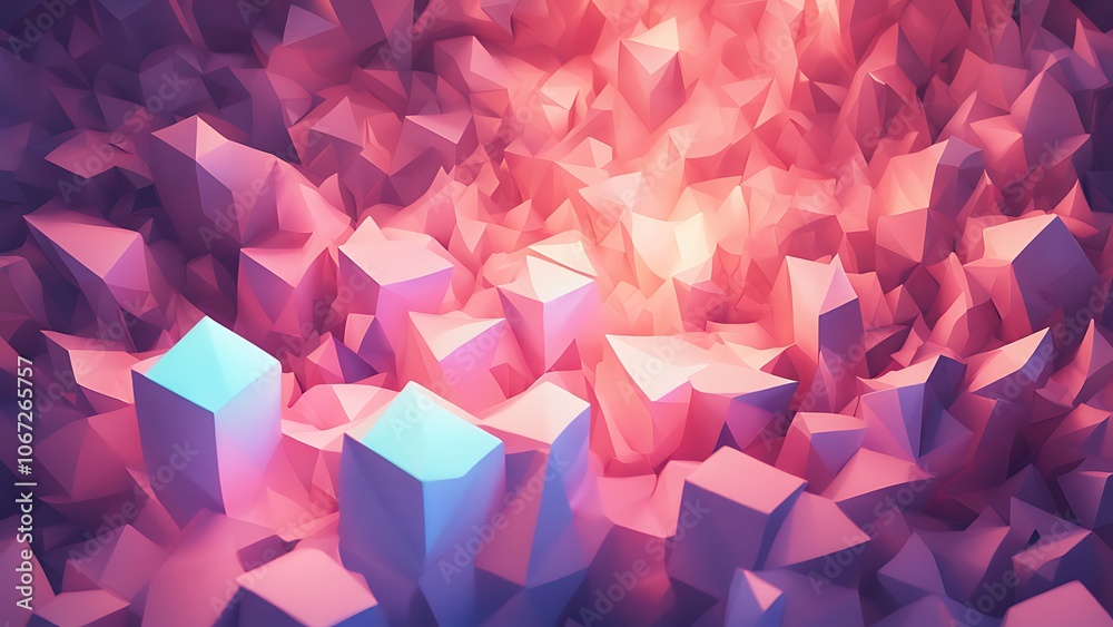 Abstract Geometric Shapes with Pink and Blue Gradient Abstract Geometric Shapes with Pink and Blue Gradient