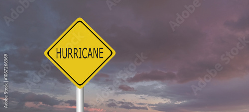 danger,caution,Hurricane Idalia warning sign against a powerful stormy background with copy space. Dirty and angled sign with cyclonic winds add to the drama.hurricane season sign on cloudy background