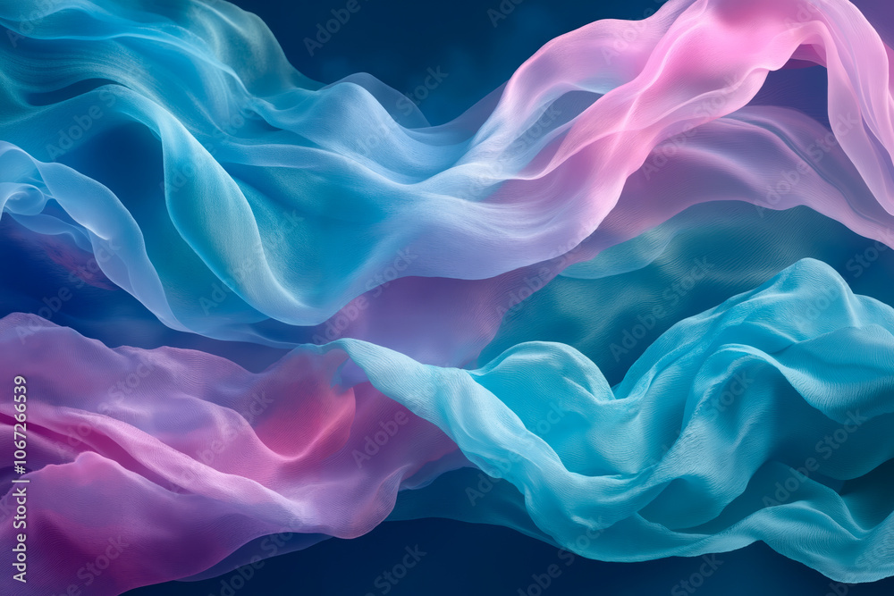 Obraz premium A blue and pink abstract background with wavy lines