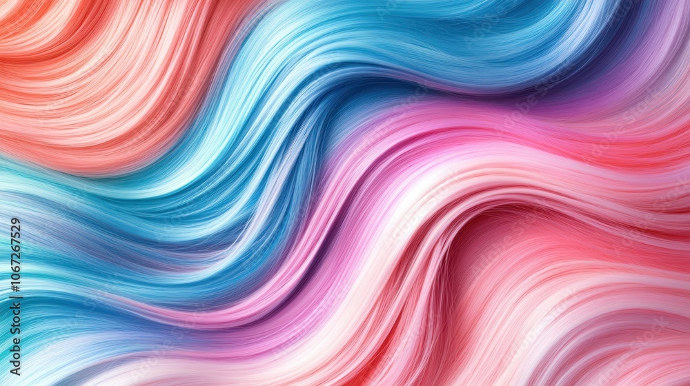 Wavy hair in colorful tones, blending pastels and vibrant shades for a striking advertisement concept Wavy hair in colorful tones, blending pastels and vibrant shades for a striking advertisement concept