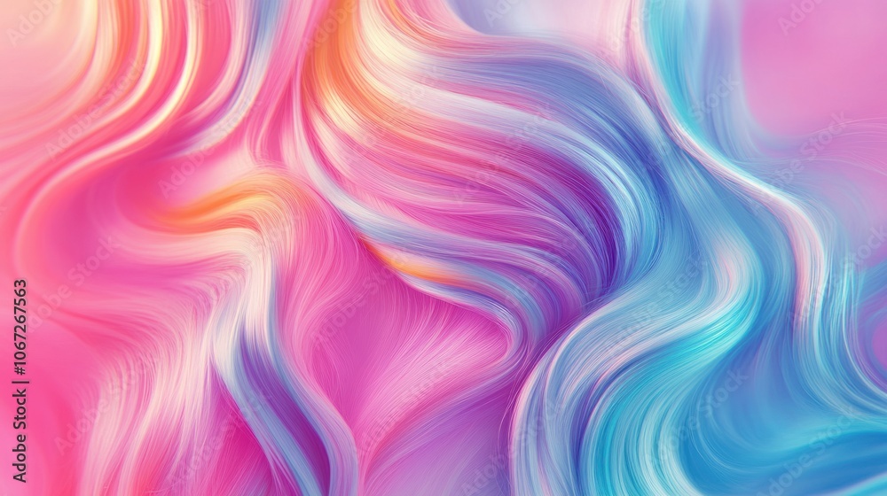 Wavy hair in colorful tones, blending pastels and vibrant shades for a striking advertisement concept Wavy hair in colorful tones, blending pastels and vibrant shades for a striking advertisement concept