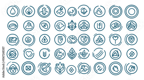Core Values Icon Collection Vector Set - Minimalist Flat Design Illustrations Representing Acceptance, Integrity, and Balance