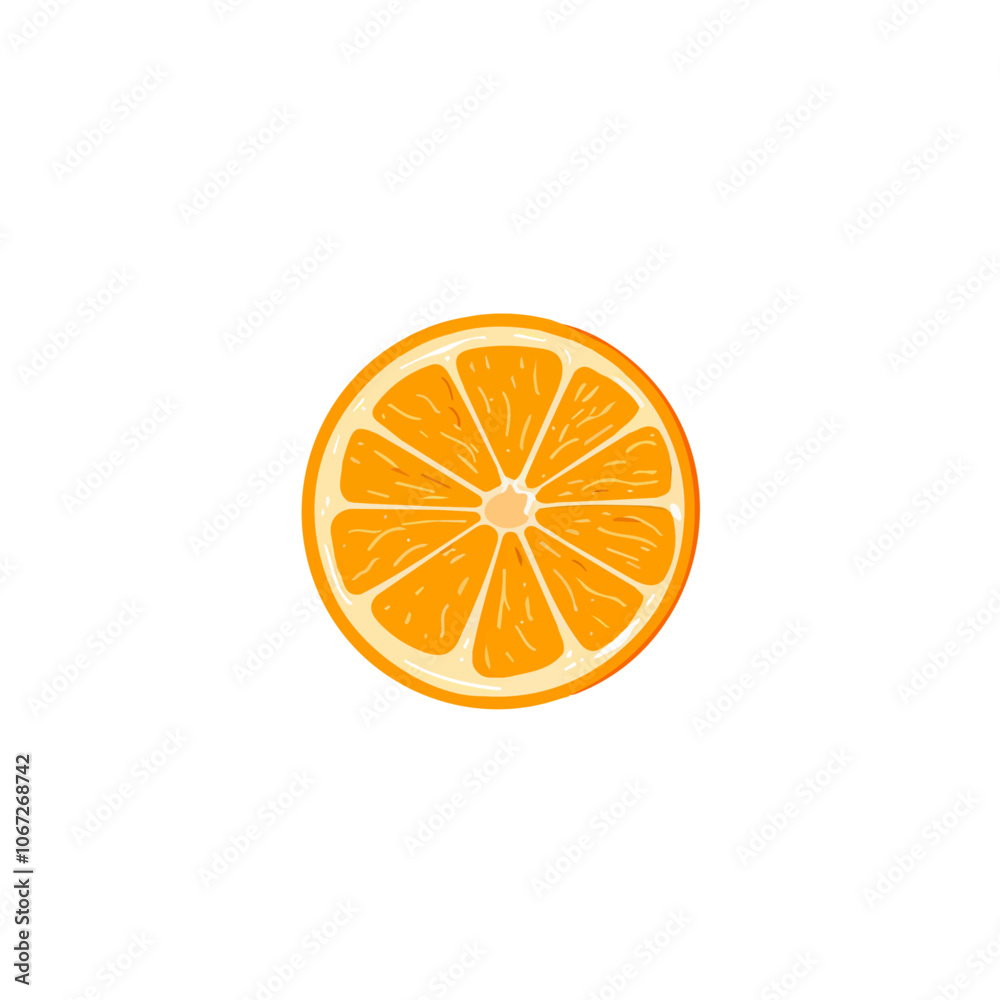 2D flat vector illustration bitter orange icon isolated on a white background.
2D flat vector illustration bitter orange icon isolated on a white background.