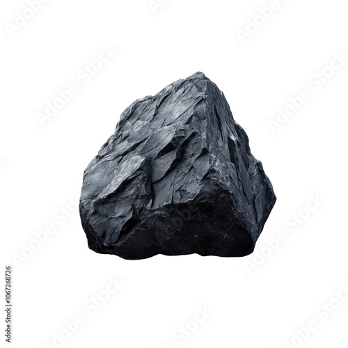 Isolated Grey Rock on Transparent Background