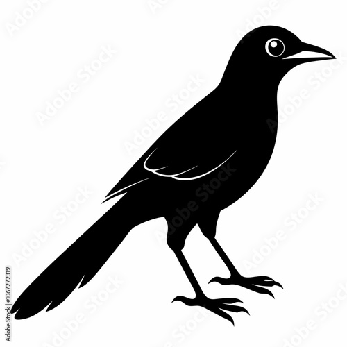 Vector Oriole silhouette black animal illustration on a white background