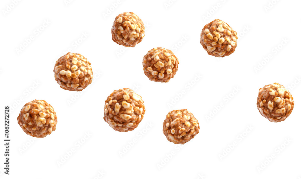 Caramel popcorn balls isolate on transparent background, cutout, png Caramel popcorn balls isolate on transparent background, cutout, png