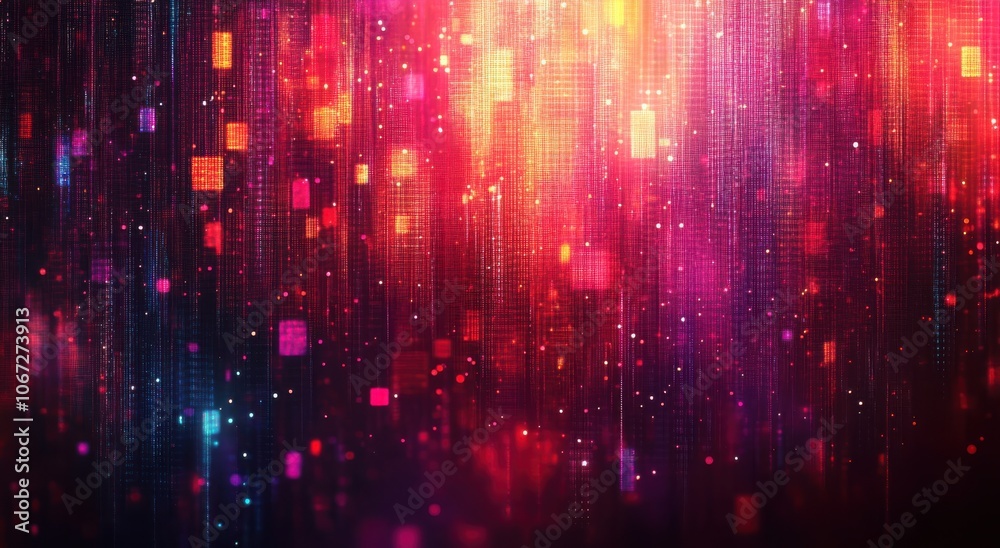 Abstract Digital Background with Colorful Light Streaks