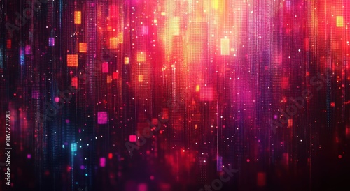 Wallpaper Mural Abstract Digital Background with Colorful Light Streaks Torontodigital.ca