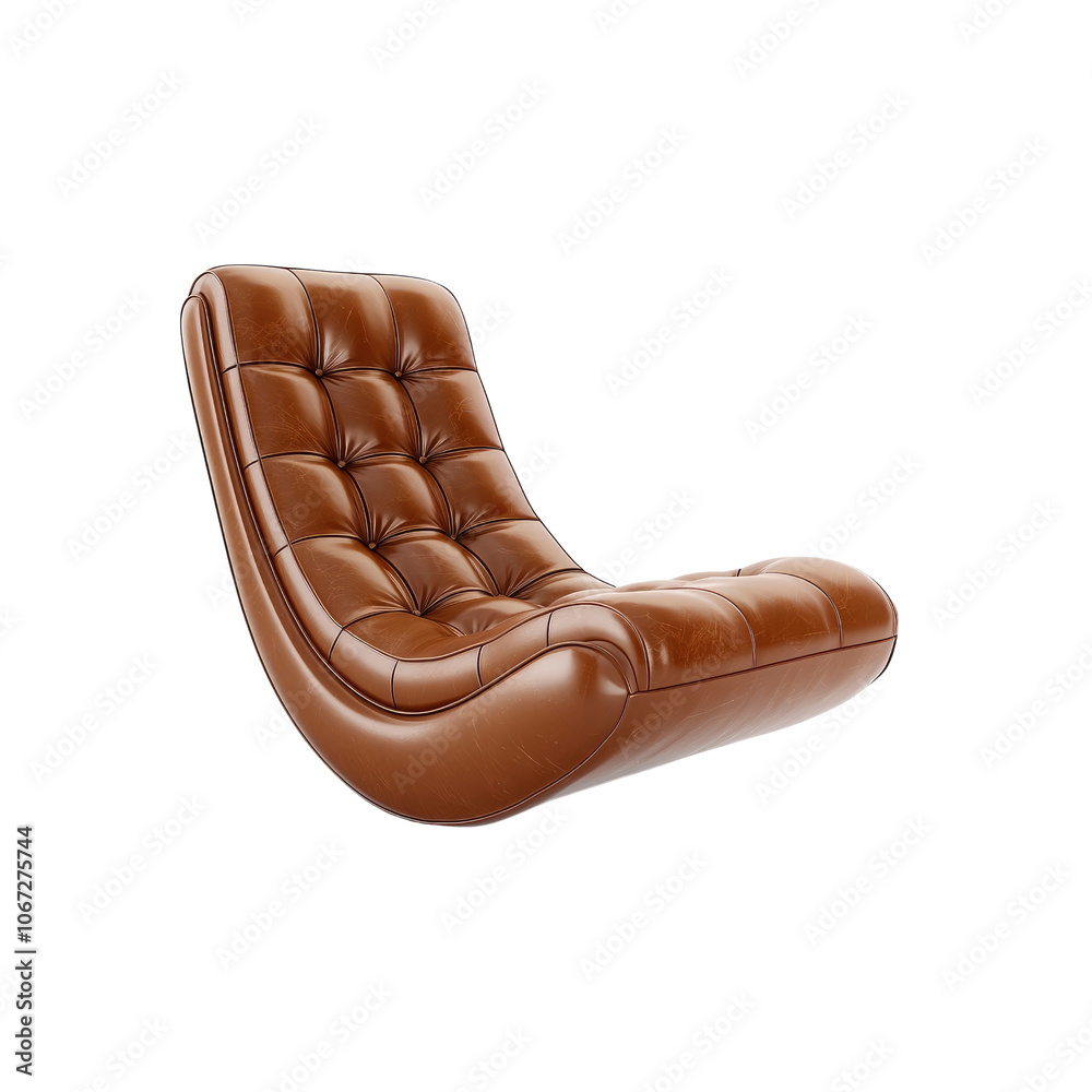 Brown Leather Recliner Chair Isolated on White Background Brown Leather Recliner Chair Isolated on White Background