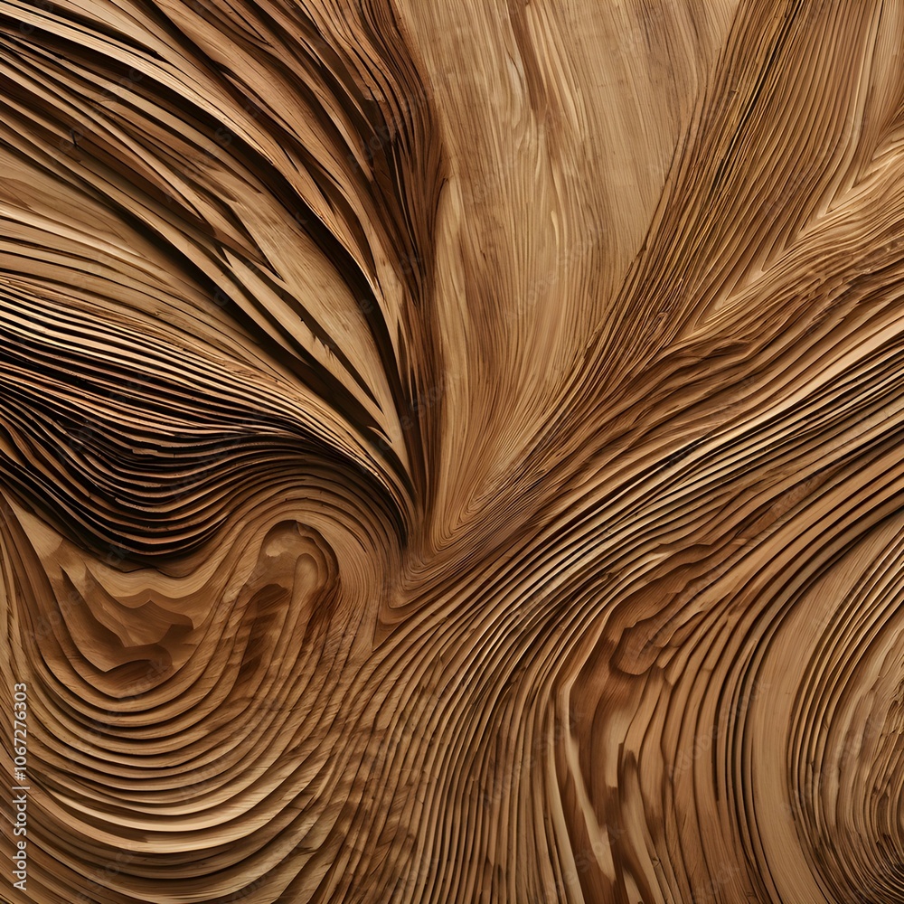 Obraz premium Abstract Wood Texture: Curved Grain Patterns