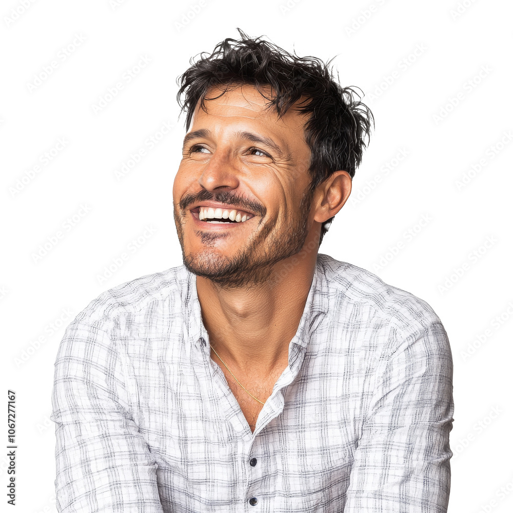 Joyful man in a casual shirt Joyful man in a casual shirt