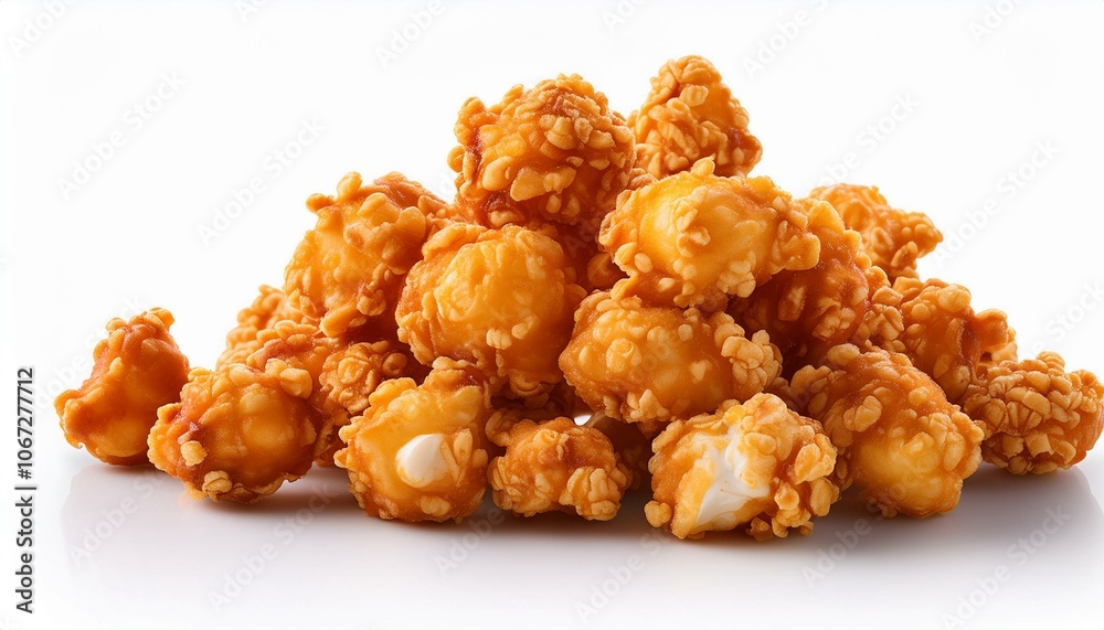 Popcorn Chicken: Small, bite-sized chunks., on White background PNG Popcorn Chicken: Small, bite-sized chunks., on White background PNG
