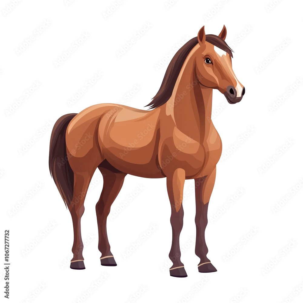 Obraz premium A Stunning Brown Horse Illustration