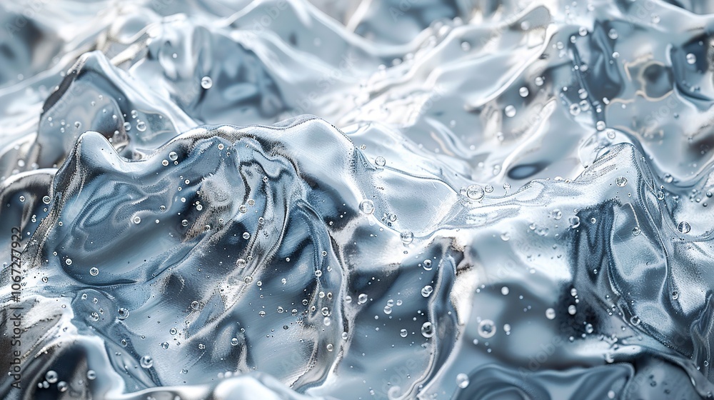 Abstract Water Surface Texture: Metallic Blue Liquid with Droplets Abstract Water Surface Texture: Metallic Blue Liquid with Droplets