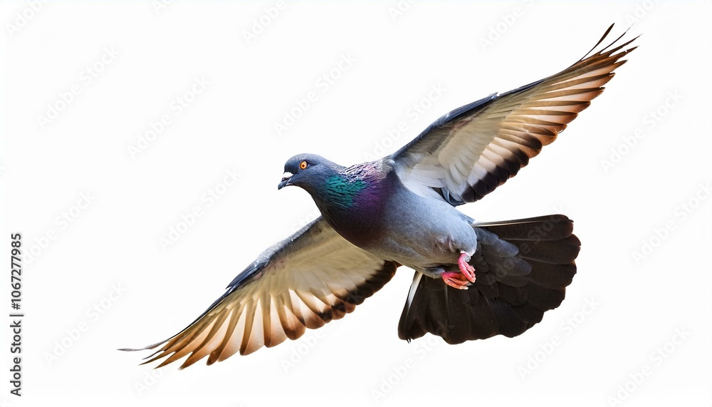 Obraz premium pigeon flying high resolution on White background PNG