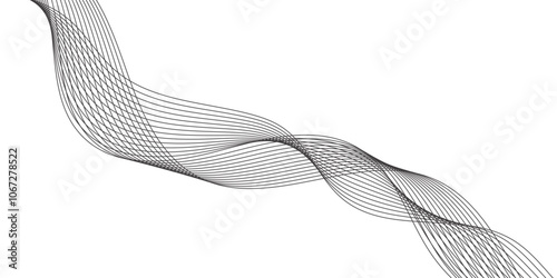 Abstract vector blue wave lines on white background. Digital frequency track equalizer. Modern technology background, wave design. Vector illustration.