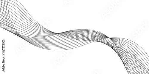 Abstract vector blue wave lines on white background. Digital frequency track equalizer. Modern technology background, wave design. Vector illustration.