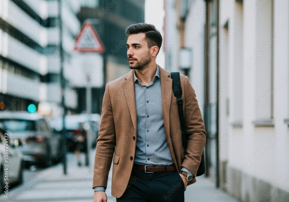 Stylish Man Walking in the City Stylish Man Walking in the City