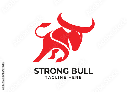 Bull Logo Vector Simple Modern Flat, Bull symbol - isolated vector illustration