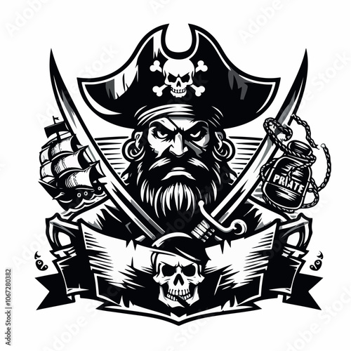 PIRATE LOGO ILLUSTRATION