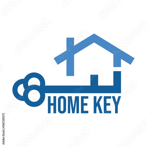 home key flat minimalist logo design