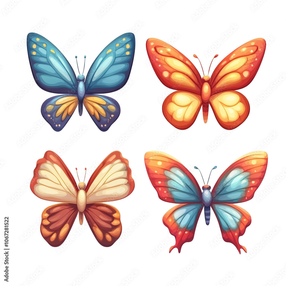 Obraz premium Four Colorful Butterflies