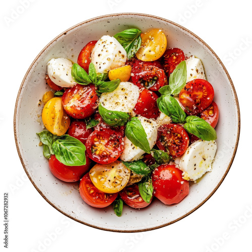 Fresh tomato salad with mozzarella and basil mix