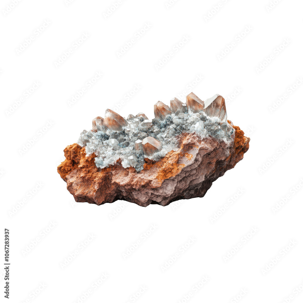 Obraz premium Closeup of Smoky Quartz Crystal Cluster in Rock Formation