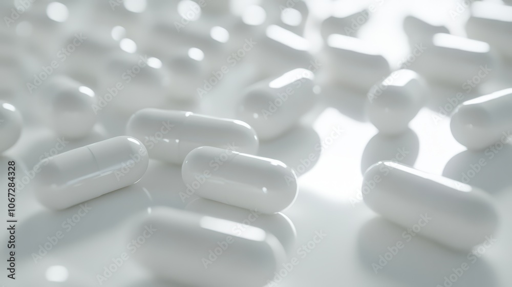 The White Capsules on Surface The White Capsules on Surface