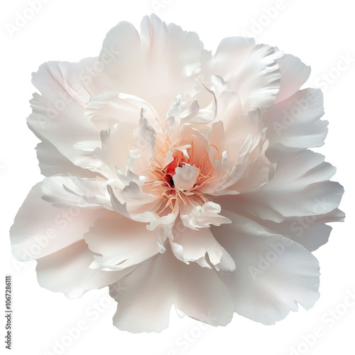 Fototapeta Naklejka Na Ścianę i Meble -  Delicate white peony blooming in soft light