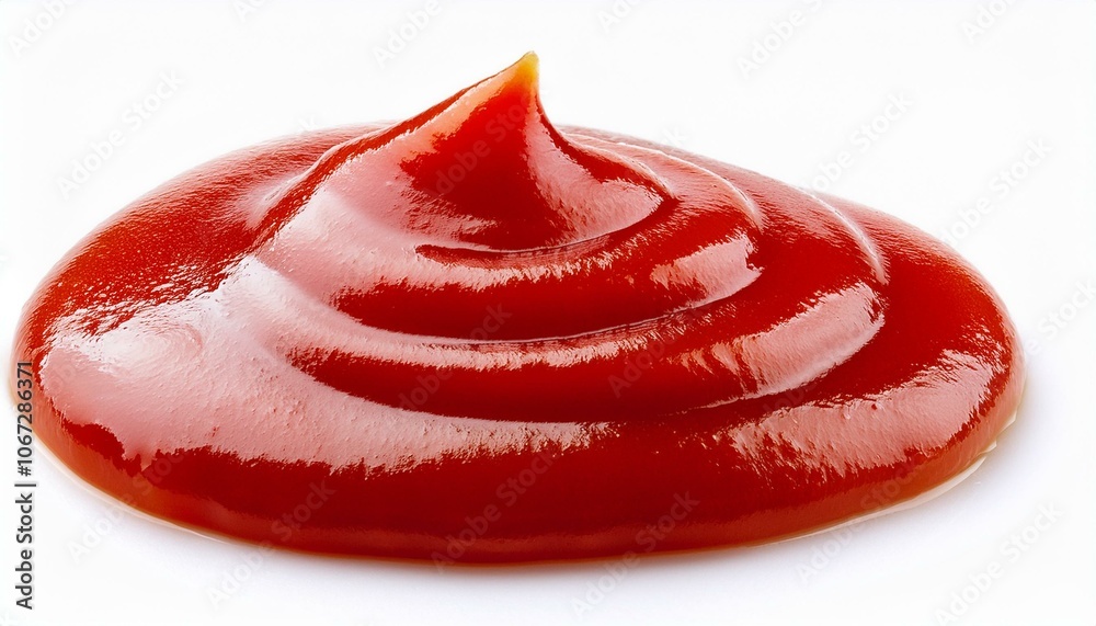 Smeared puddle ketchup spot isolate on White background Smeared puddle ketchup spot isolate on White background
