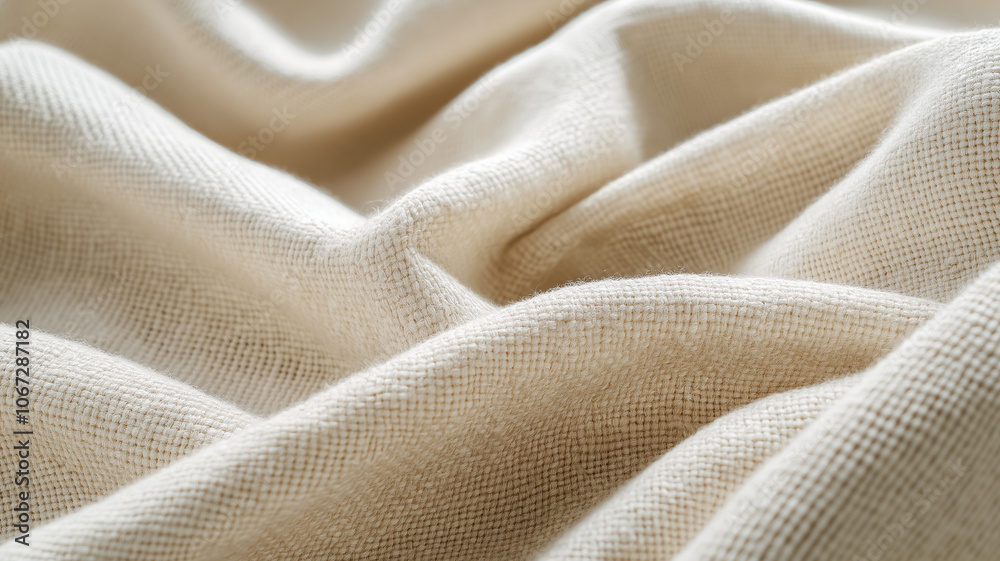 Soft beige fabric texture with natural fibers, perfect for various designs