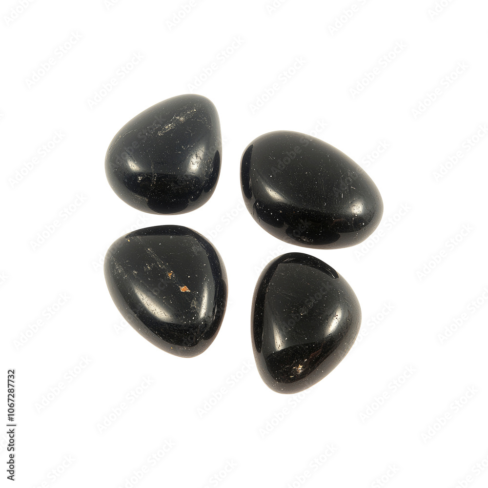 Black Obsidian Stones on a Transparent Background Black Obsidian Stones on a Transparent Background