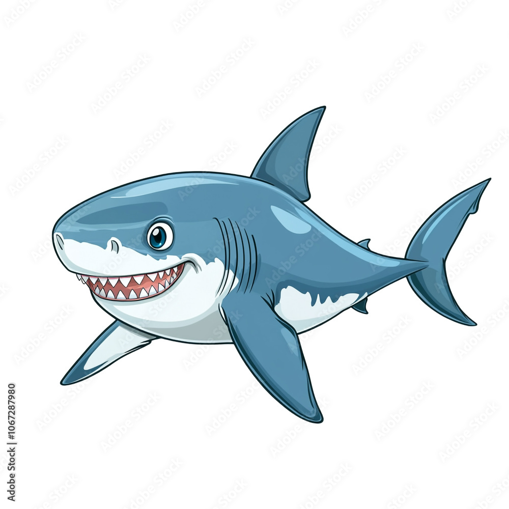 Obraz premium Cartoon Shark Illustration